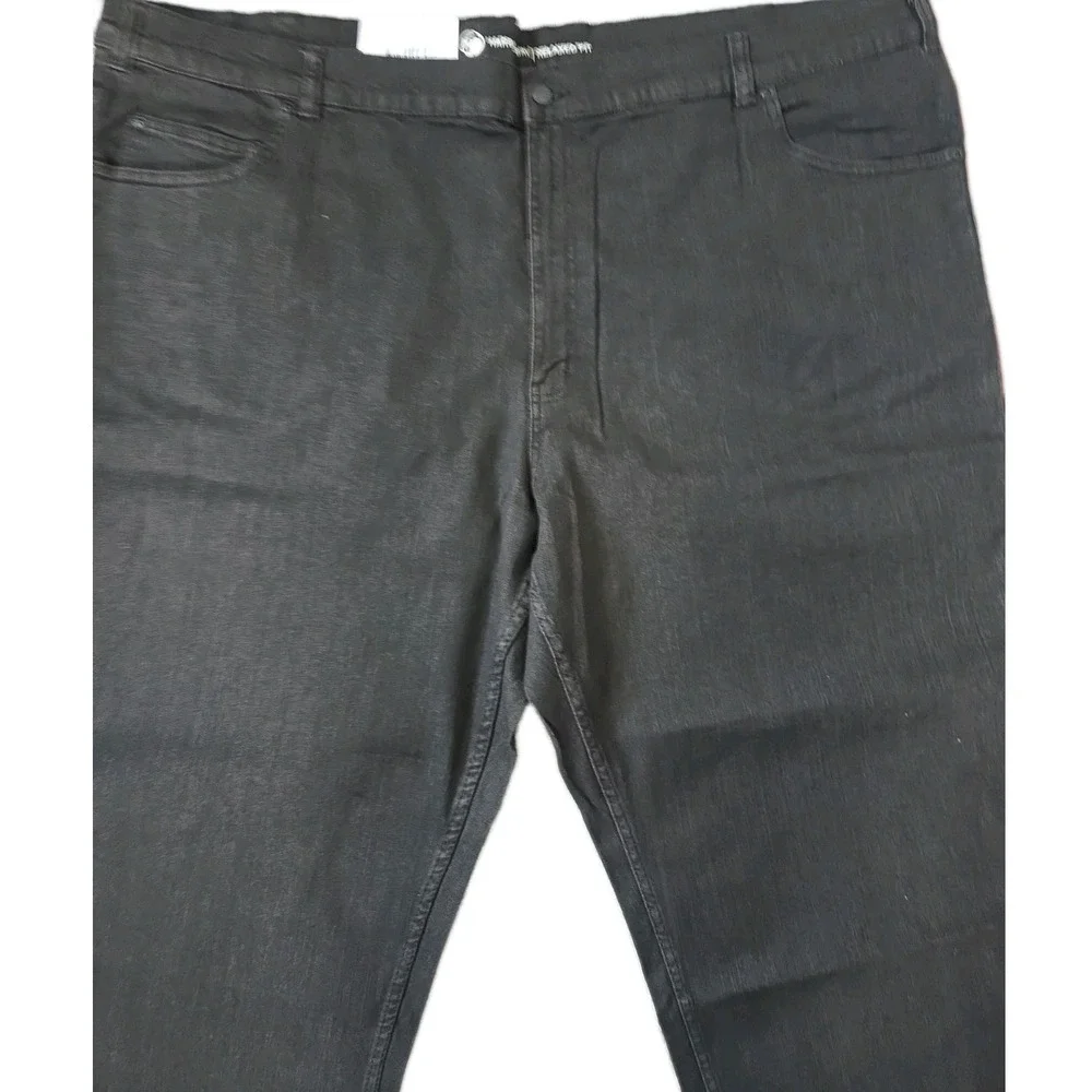 NWT Harbor Bay Men's Black Relaxed Fit Stretch Denim Jeans Big & Tall 54x28 DXL